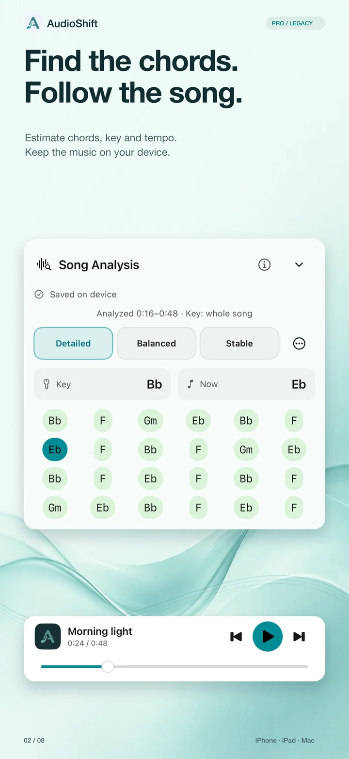 Song analysis — AudioShift