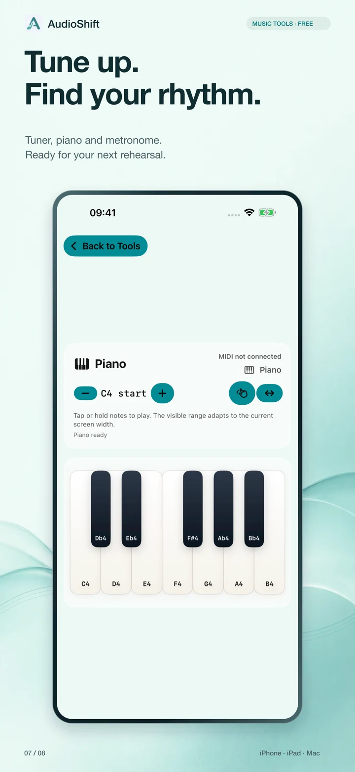 Everyday music tools — AudioShift